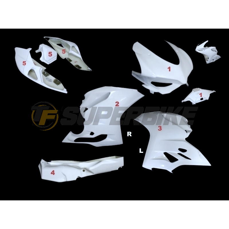 Carenado de fibra Ducati Panigale 899 / 1199 asiento original y escape Termignoni