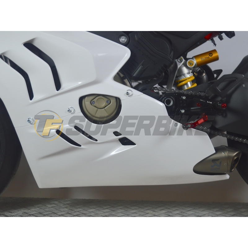 Carenado frontal con cubre depósito Ducati Panigale V4 / V4S / V4R 2023-2024. Quilla escape Akrapovic
