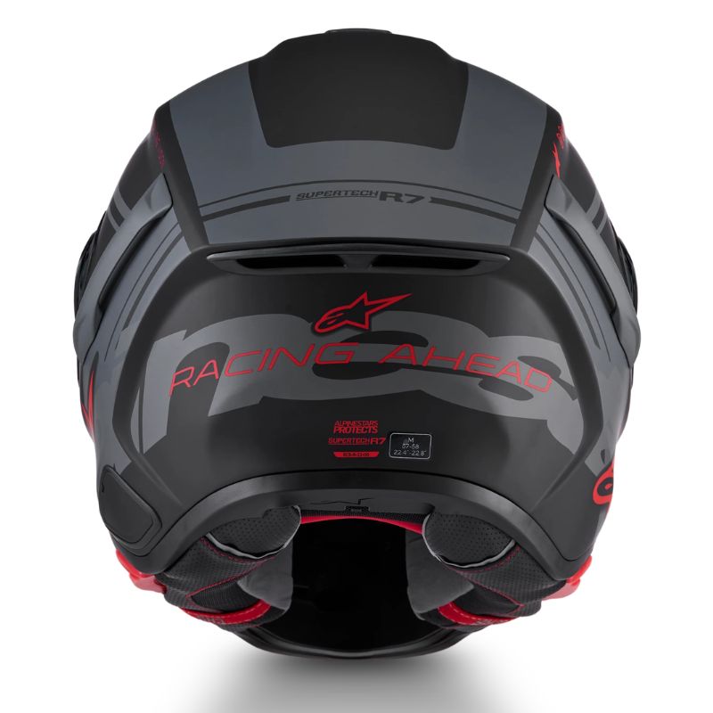 Casco Alpinestars S-R7 A-Core negro mate-gris-rojo