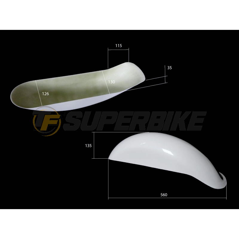 Guardabarros delantero fibra vidrio Ducati F1 750 1985-1988 / Suzuki GSX 400 Katana