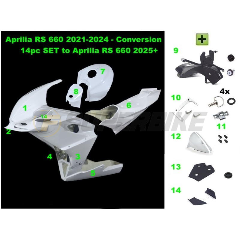 Kit transformación Aprilia RS 660 / Tuono 660 2021-2024 en Aprilia RS 660 2025+
