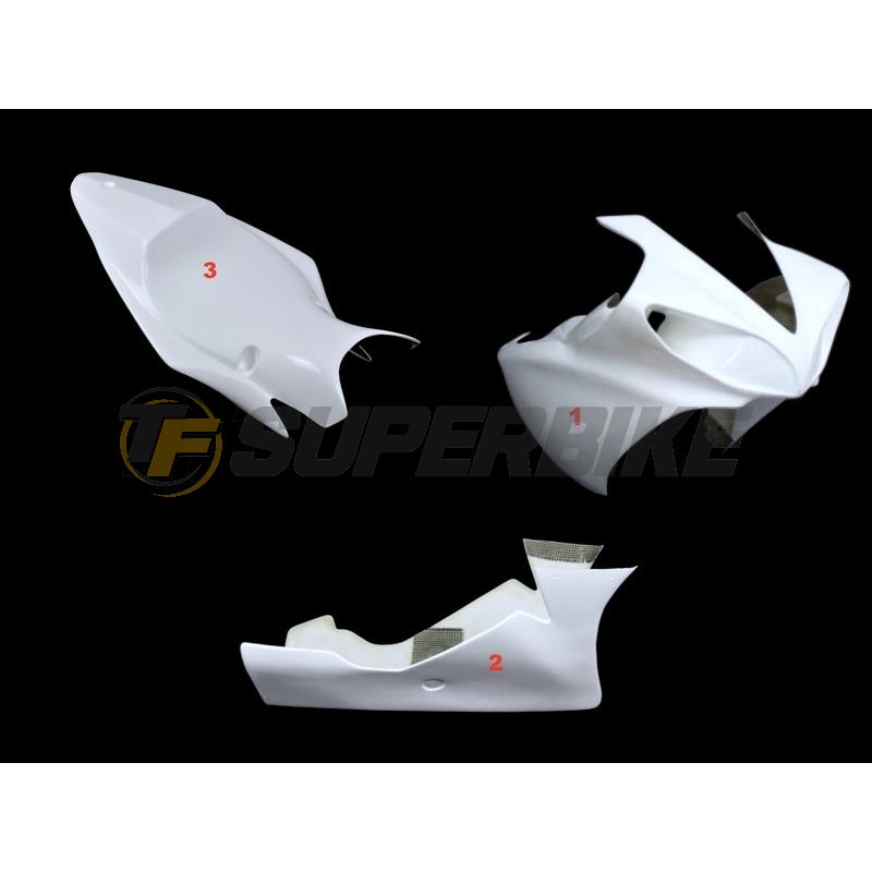 Carenado de fibra Yamaha R1 2009-2014 3 piezas colín racing