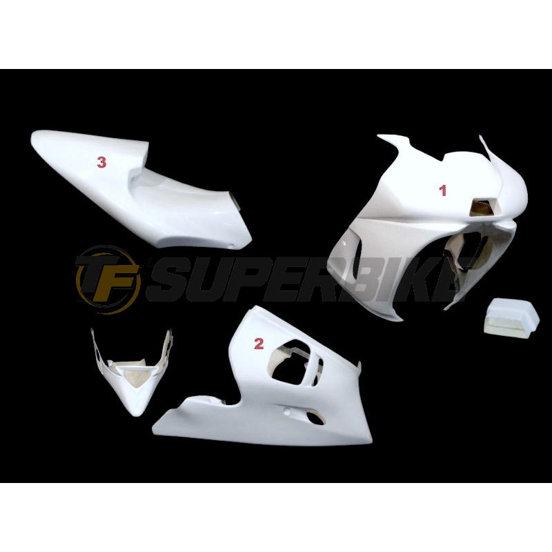 Carenado de fibra Yamaha R6 1999-2002 3 piezas colín racing