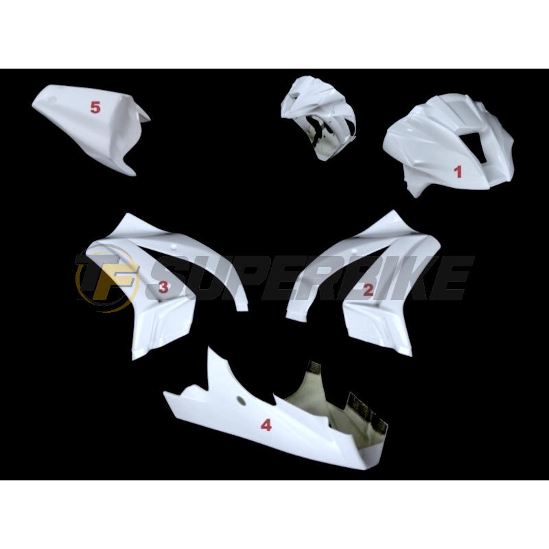 Carenado de fibra Kawasaki ZX-10R 2011-2015 5 piezas colín asiento original