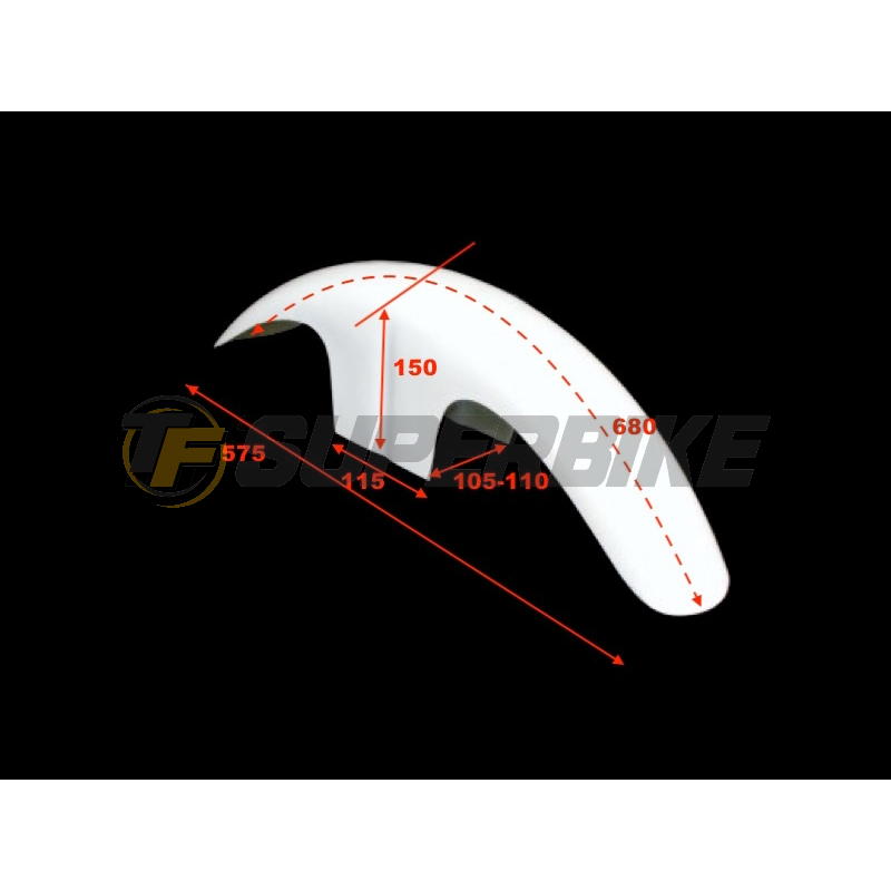 Guardabarros delantero universal v2 250 - 750 cc rueda 18"