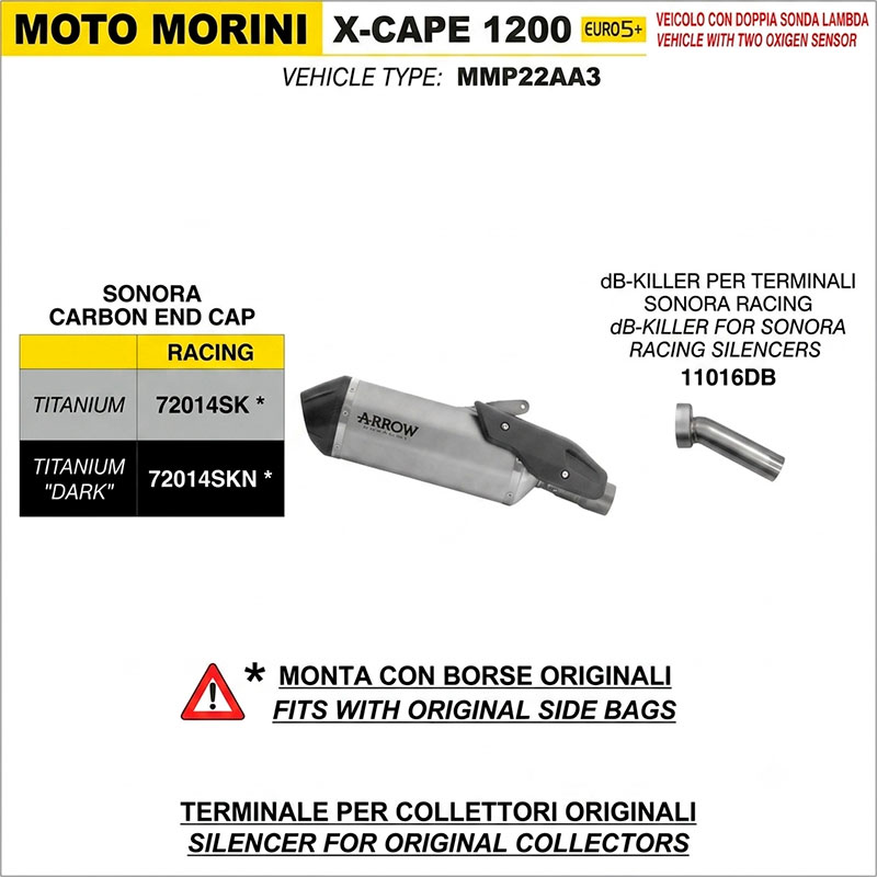 Escape Sonora titanio Dark Moto Morini X-Cape 1200 2026