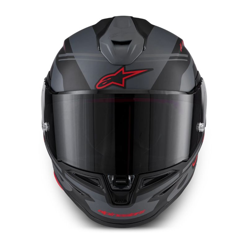 Casco Alpinestars S-R7 A-Core negro mate-gris-rojo
