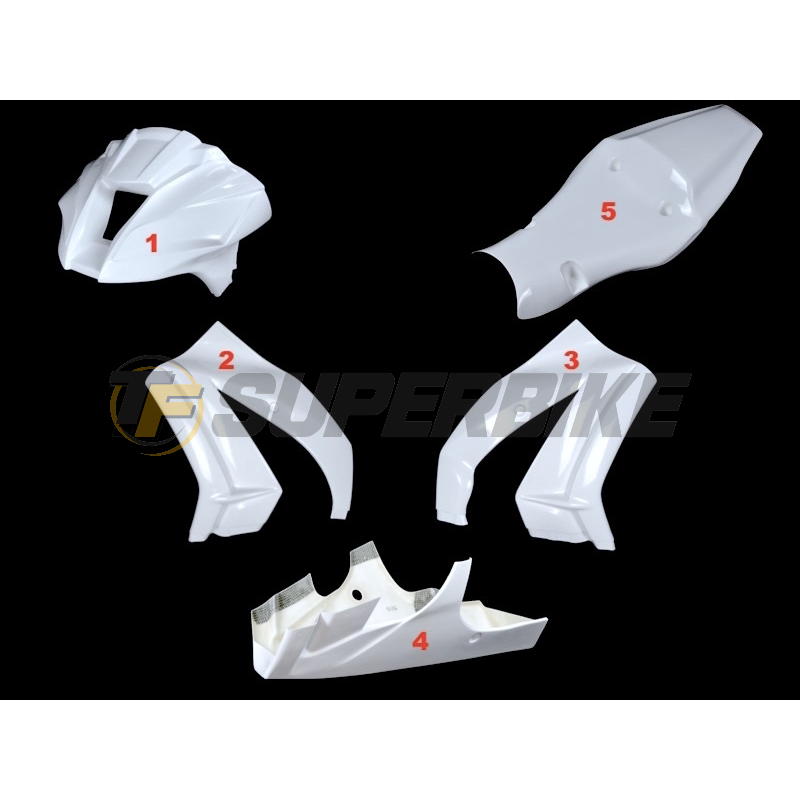 Carenado de fibra Kawasaki ZX-10R 2011-2015 5 piezas colín racing