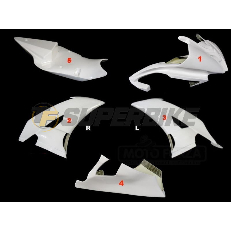 Carenado de fibra Yamaha R6 2008-2016 5 piezas colín racing