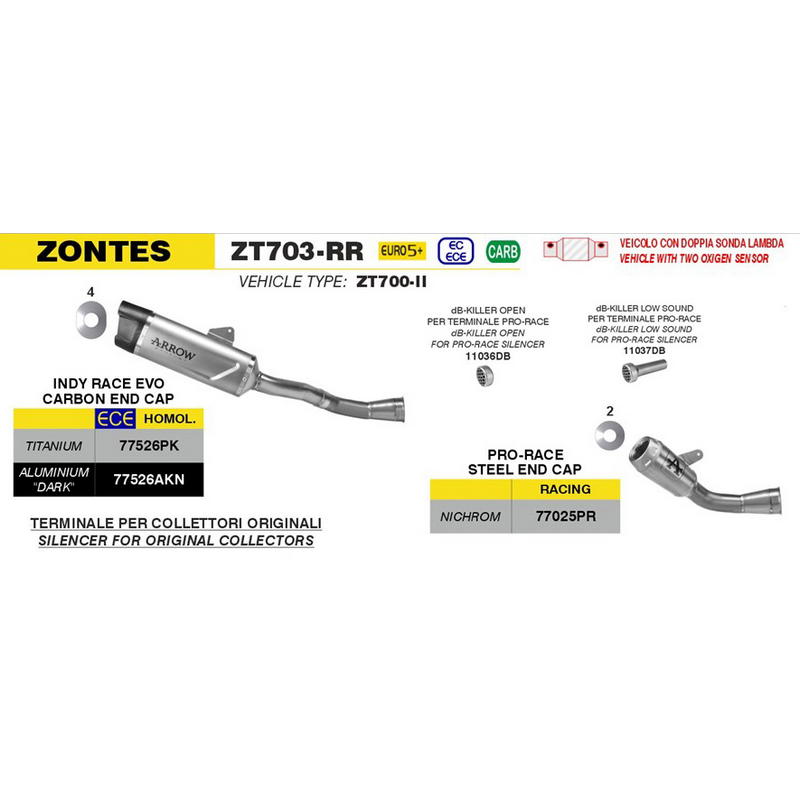 Escape Arrow Pro-Race Zontes 703RR 2025-2026