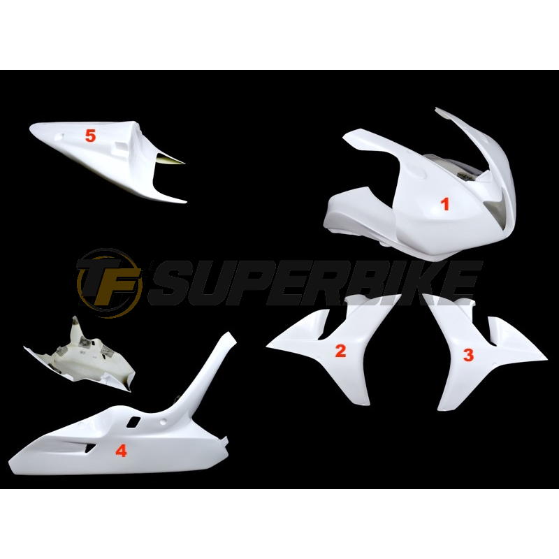 Carenado de fibra Honda CBR600RR 2007-2008 5 piezas colín asiento original